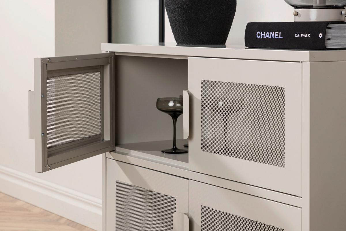 Sideboard Nett - Beige, Design, Metall (90/75/40cm) - Livetastic