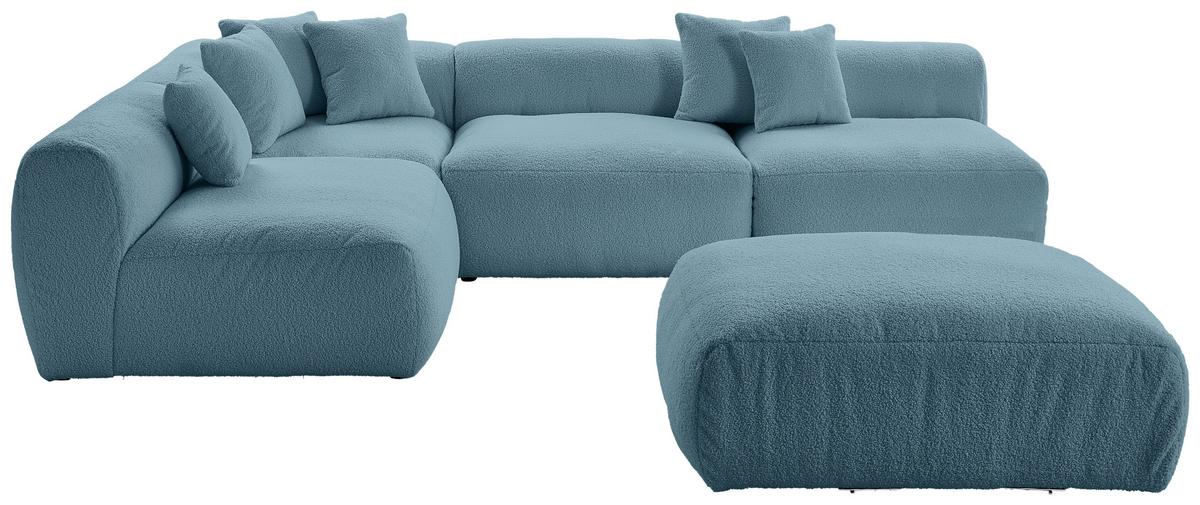 Ecksofa Bloom - Blau, Trend, Textil (235/315cm) - Livetastic