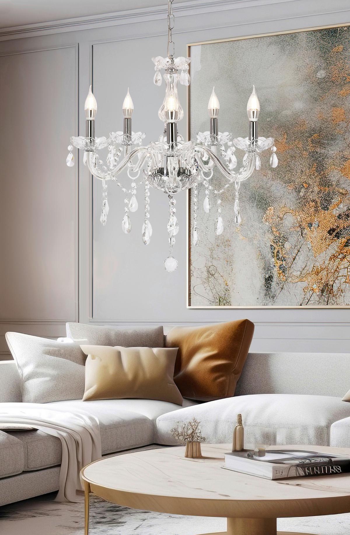 Kronleuchter 35-30313 Cristallo - Transparent, KONVENTIONELL, Metall (56/56/100cm)