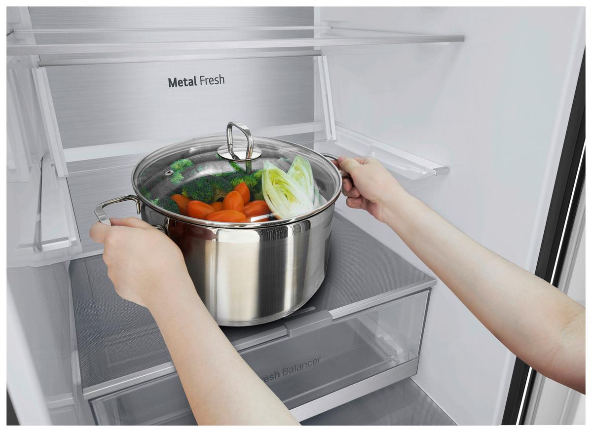 Kühl-Gefrier-Kombination Gbv7280aev - Schwarz, Basics, Glas/Kunststoff (59.5/203/67.5cm) - LG