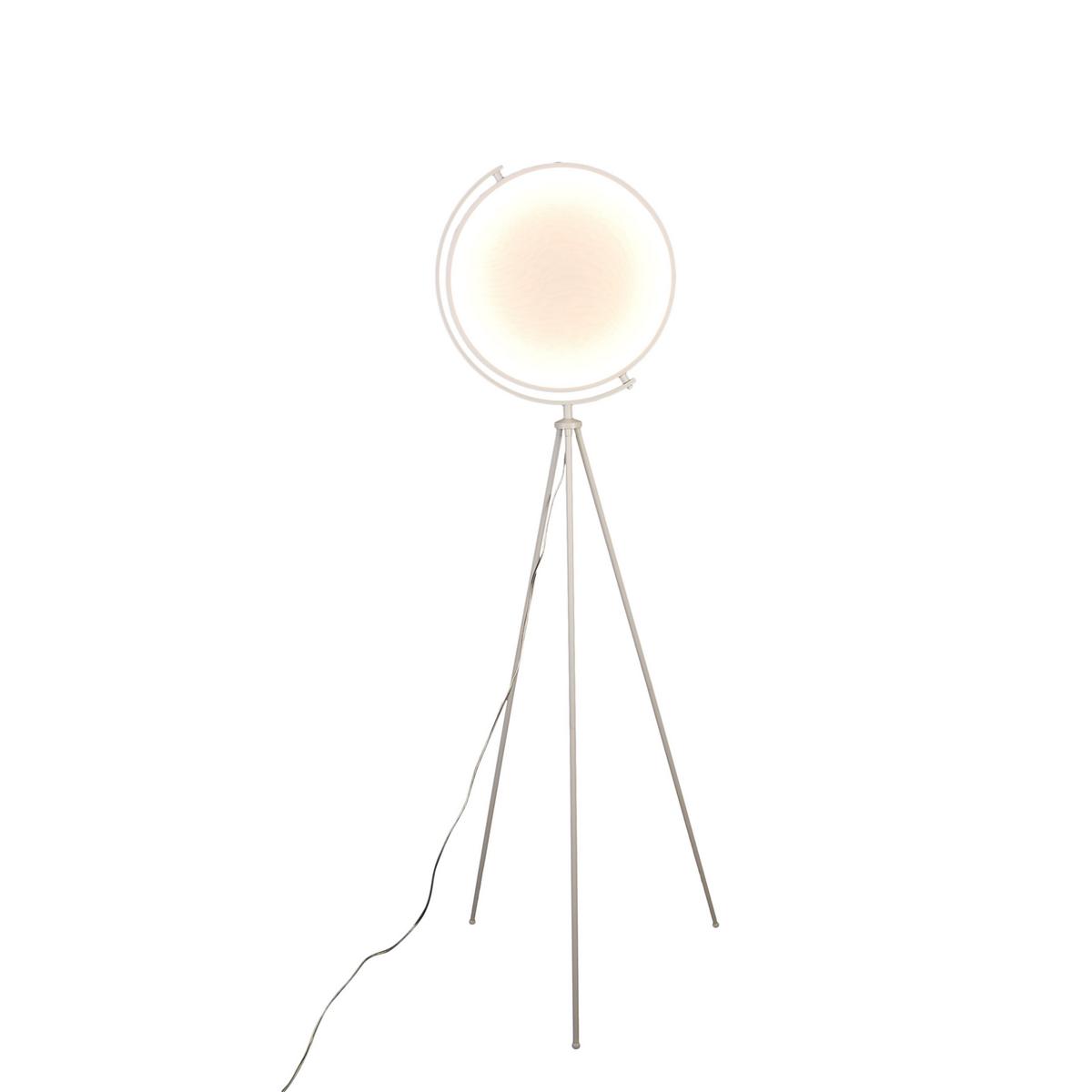 LED-Stehlampe Munega Weiß Rund - Weiß, Design, Kunststoff/Textil (41/156cm) - Näve