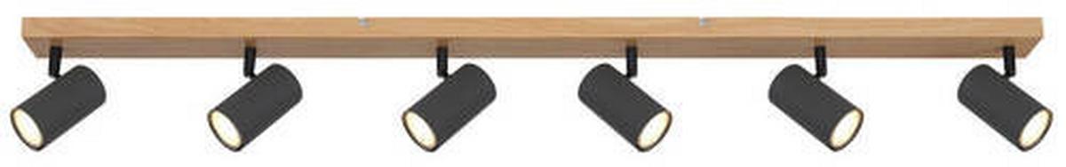 Strahler 57911-6dg - Graphitfarben/Schwarz, Natur, Holz/Metall (115/6/12cm) - Globo