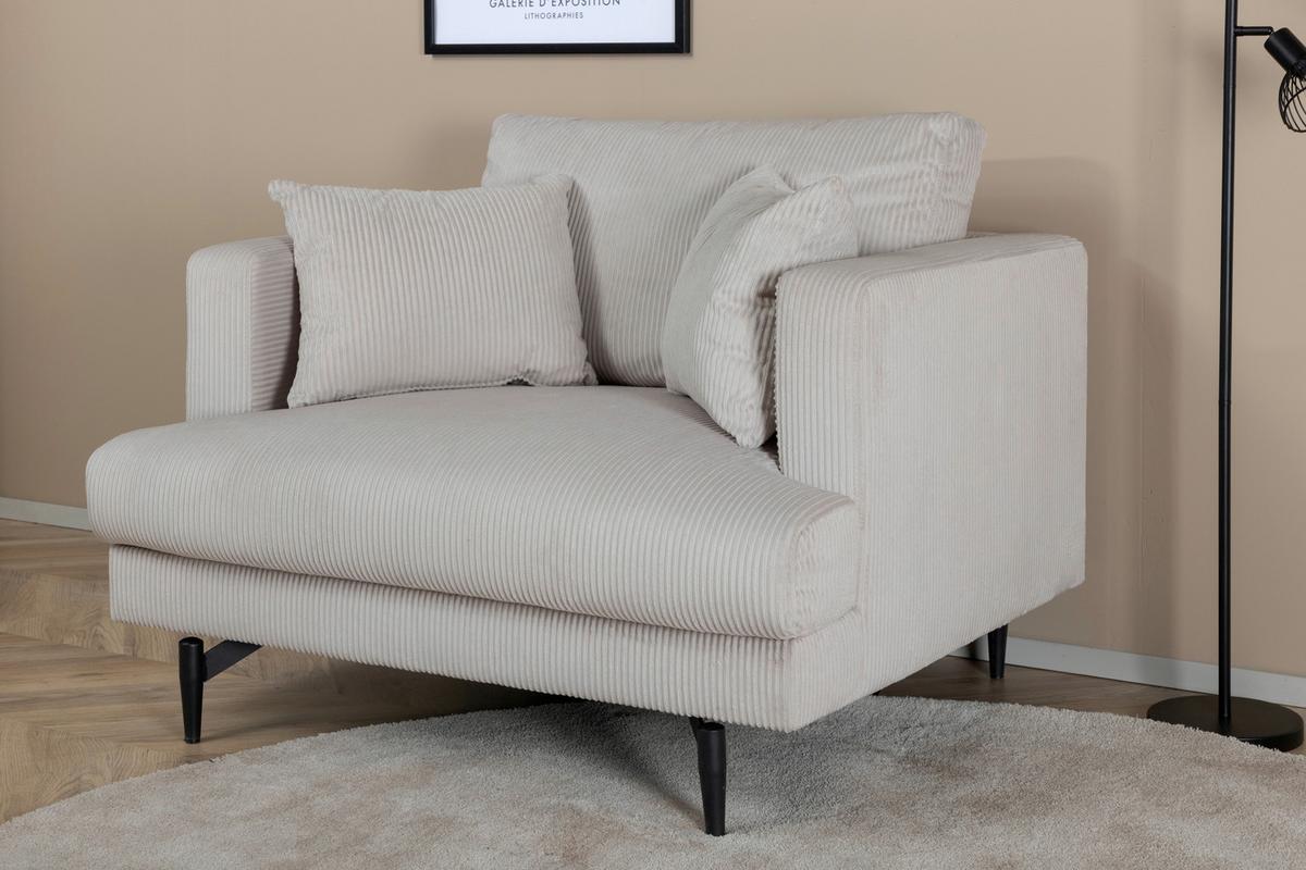Sessel Sofia - Beige, Design, Textil/Metall (104/82/92cm) - Livetastic