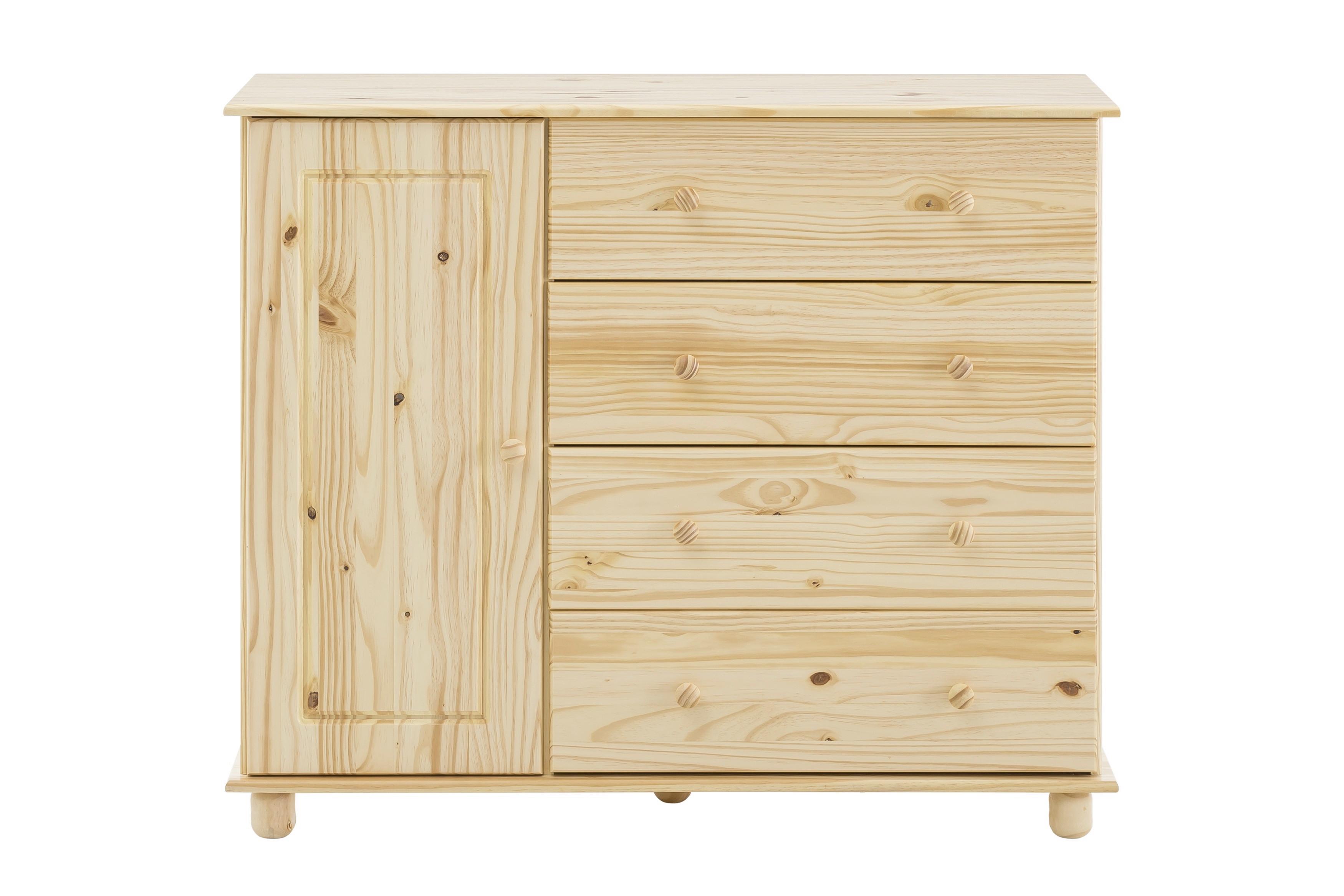 KOMMODE Naturfarben B: 121cm - Naturfarben, Design, Holz (121/102/43cm) - MID.YOU