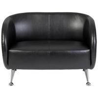 2-sitzer-sofa St. Lucia St. Lucia Schwarz - Chromfarben/Schwarz, MODERN, Textil (118/85/58cm) - MID.YOU