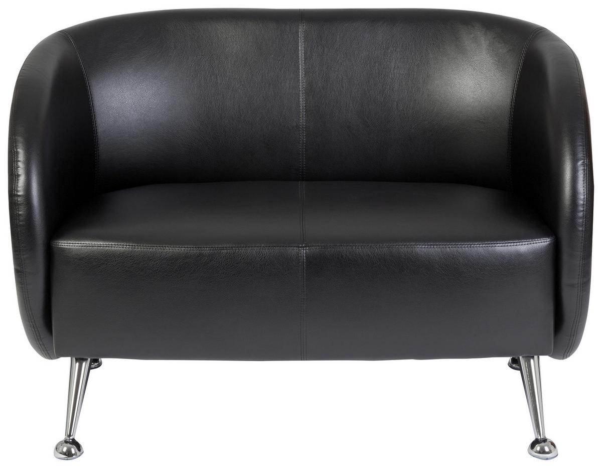 2-sitzer-sofa St. Lucia St. Lucia Schwarz - Chromfarben/Schwarz, MODERN, Textil (118/85/58cm) - MID.YOU