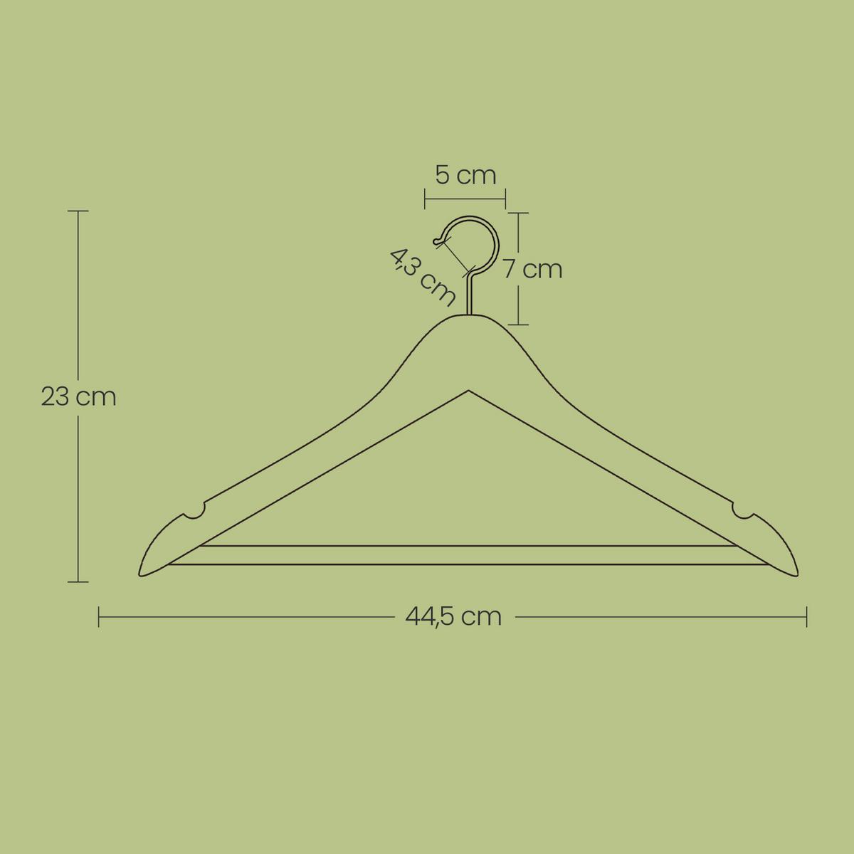 Kleiderbügelset Birkefarben B: 44,5 Cm - Birkefarben, Basics, Holz (44.5/23/1.2cm)