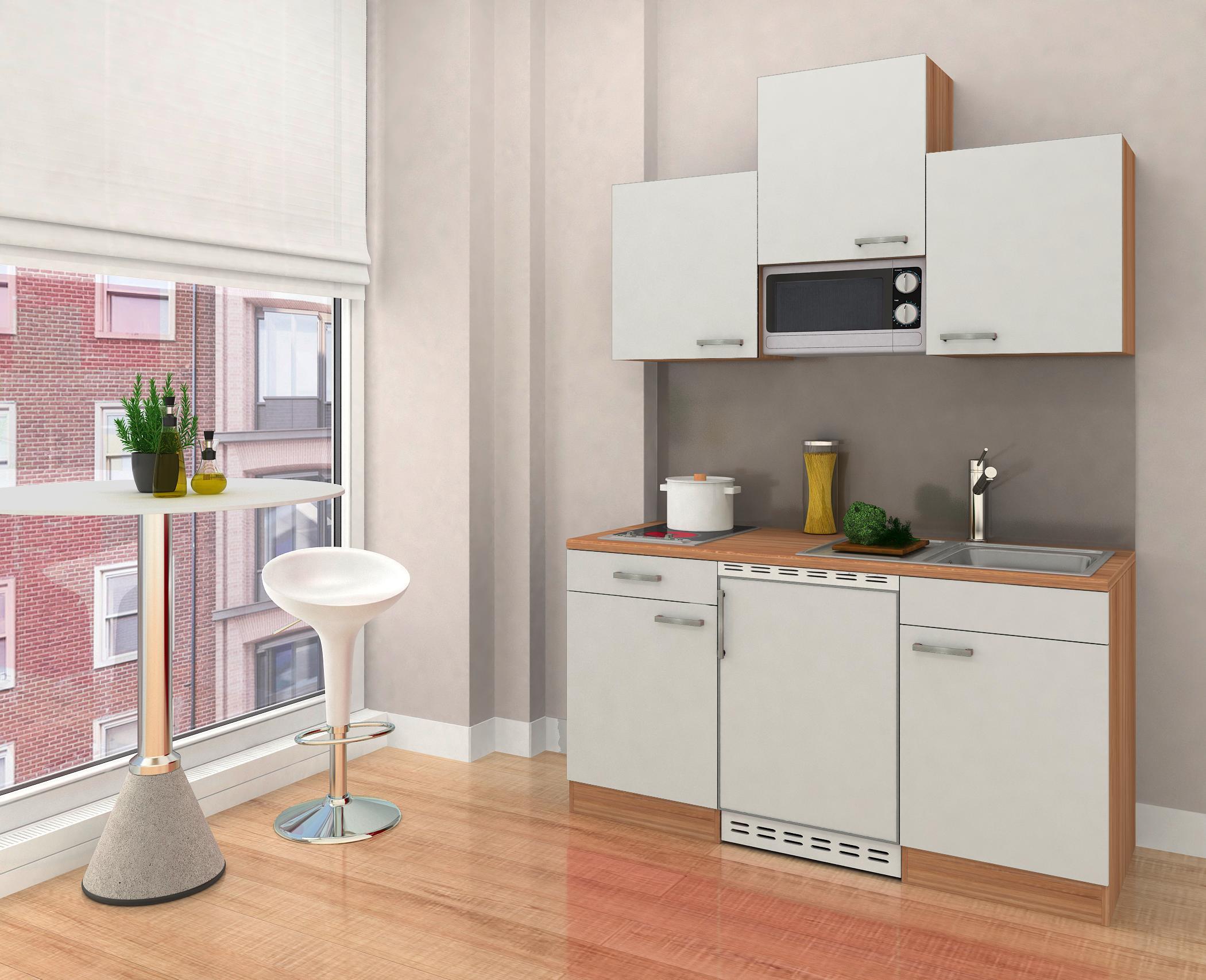 Miniküche mit E-Geräten und Spüle