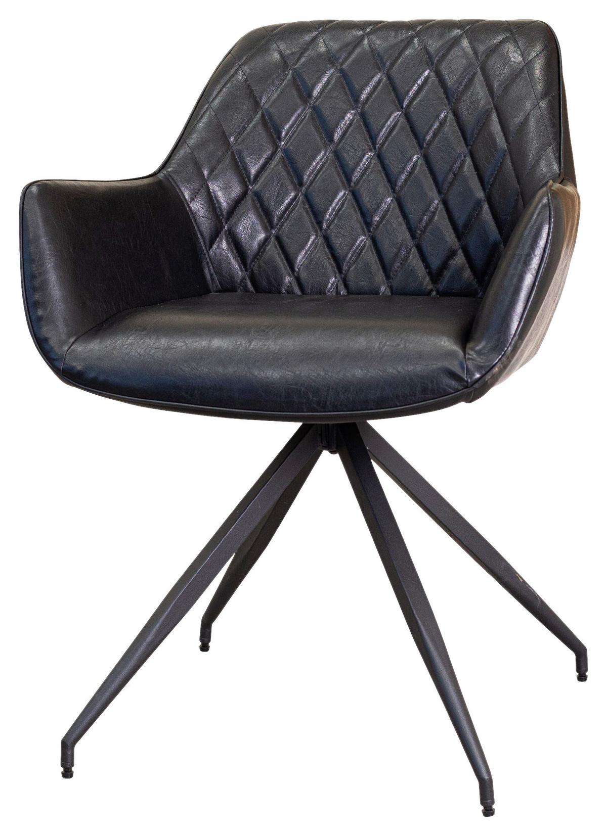 Armlehnstuhl-set Gabi Schwarz - Schwarz, KONVENTIONELL, Textil/Metall (62/82/61cm) - MID.YOU