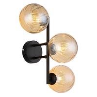 Wandleuchte 56146w Conor - Schwarzchrom/Orange, Design, Glas/Metall (36/28/25cm) - Globo