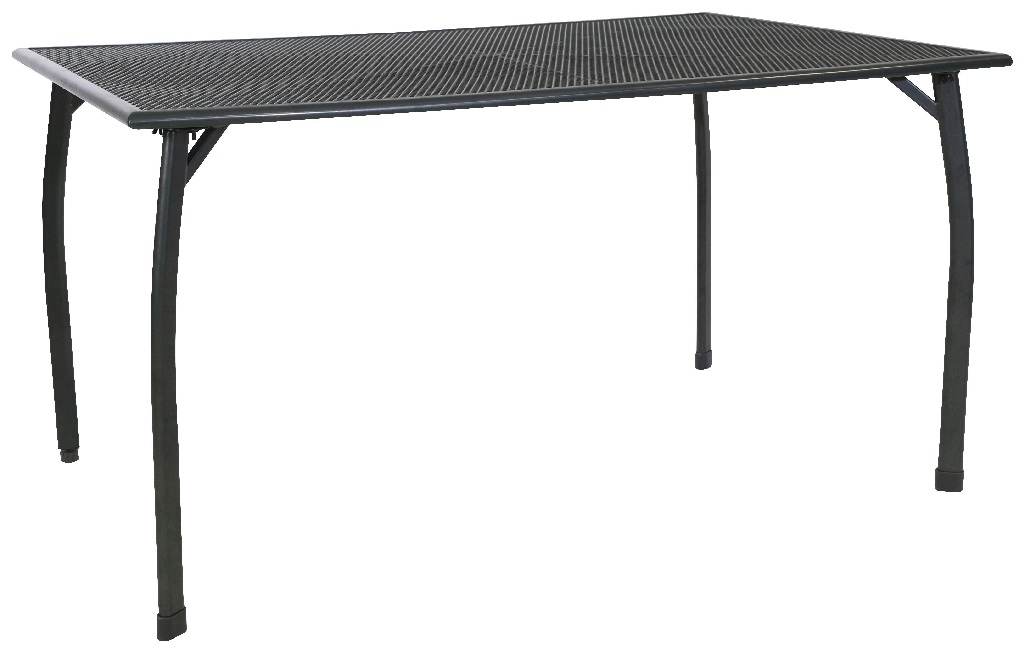 Gartentisch Höhenverstellbar Toulouse, Stahl L 140 Cm - Anthrazit/Schwarz, MODERN, Kunststoff/Metall (140/74/90cm) - Luca Bessoni