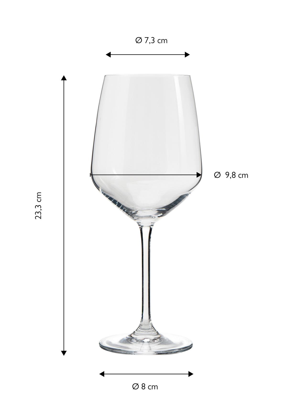 Gläserset Transparent D: 9,8 Cm - Transparent, Basics, Glas (9,8/23,3cm) - Echtwerk
