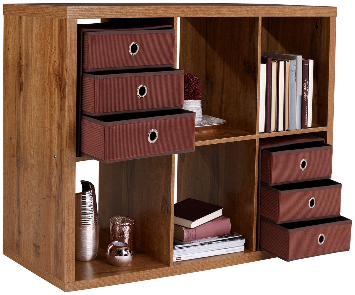 Regal Samy 2 B 112cm, Eiche Dekor - Eichefarben, MODERN, Holzwerkstoff (112/76/37cm)