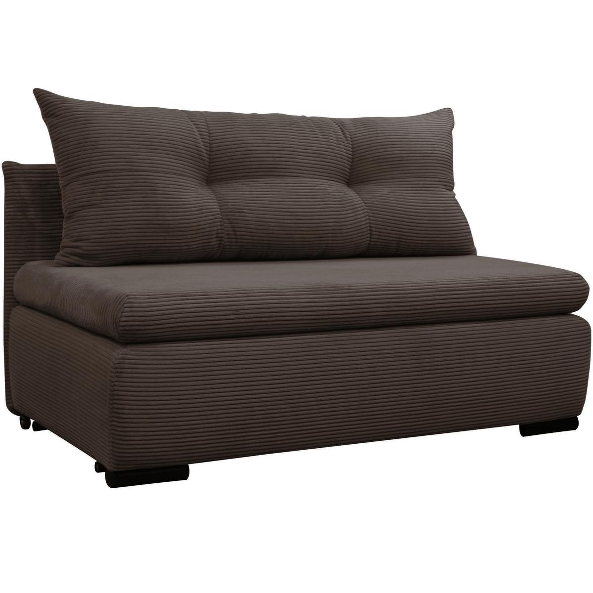 Schlafsofa mit Bettkasten Yellow B: 154 cm Cord Braun - Schwarz/Braun, Design, Textil (154/93/85cm) - MID.YOU