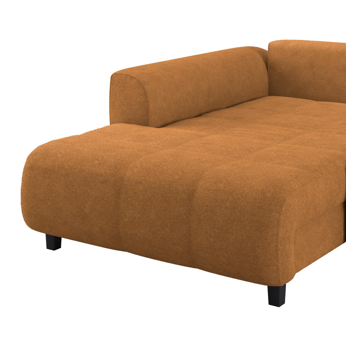 Ecksofa Mendoza - Schwarz/Orange, Design, Textil (197/309cm) - Ondega