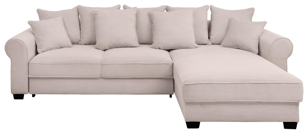 Ecksofa Maureen Rosa S: 318x197 Cm - Schwarz/Rosa, KONVENTIONELL, Textil (318/197cm) - MID.YOU