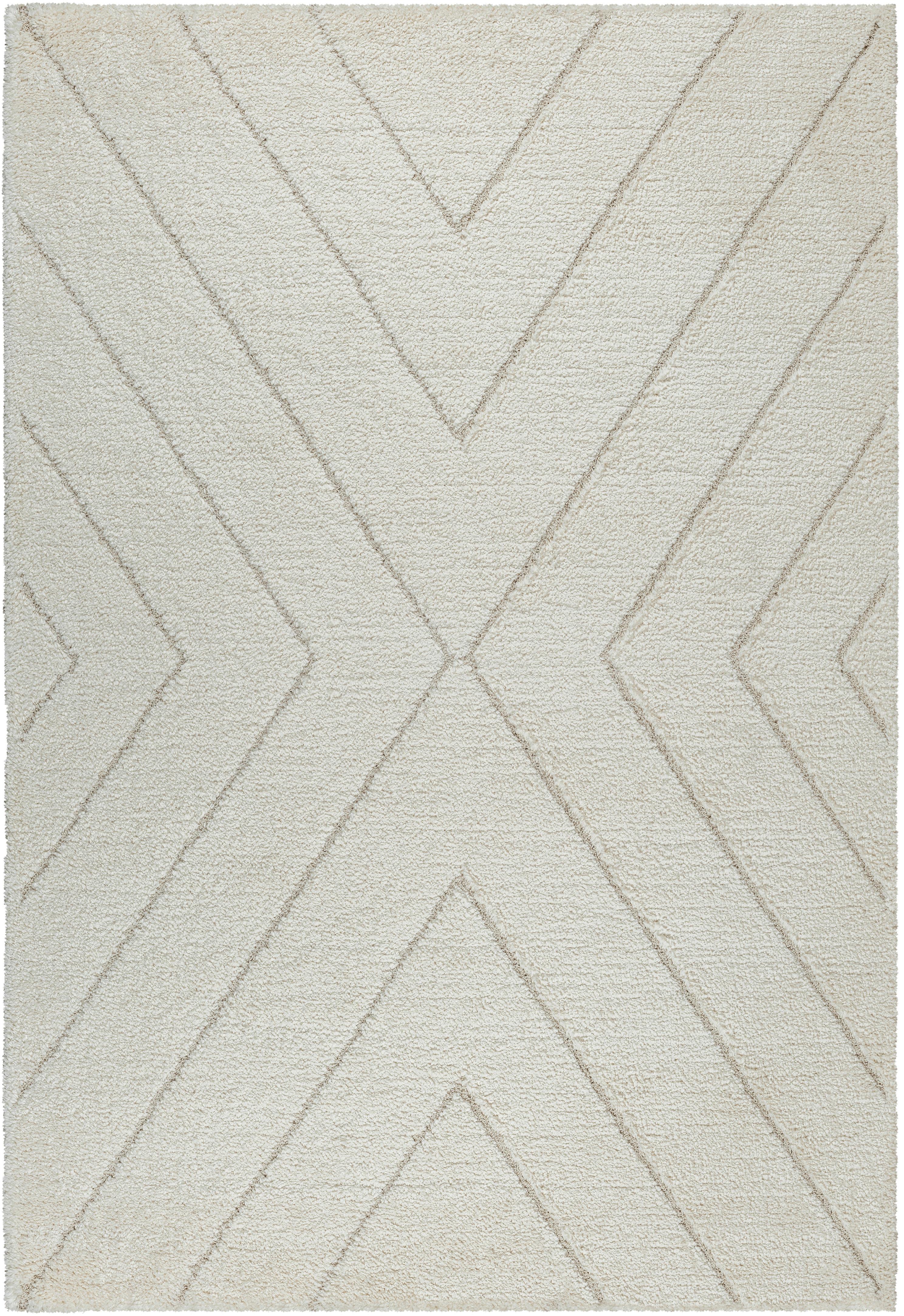 Hochflorteppich Ideal Shaggy 80362 - Creme, KONVENTIONELL, Textil (140/200cm)