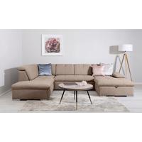 Wohnlandschaft Ramzes Hellbraun U: 215x328x173 cm - Hellbraun/Grau, Design, Textil (215/328/173cm) - MID.YOU