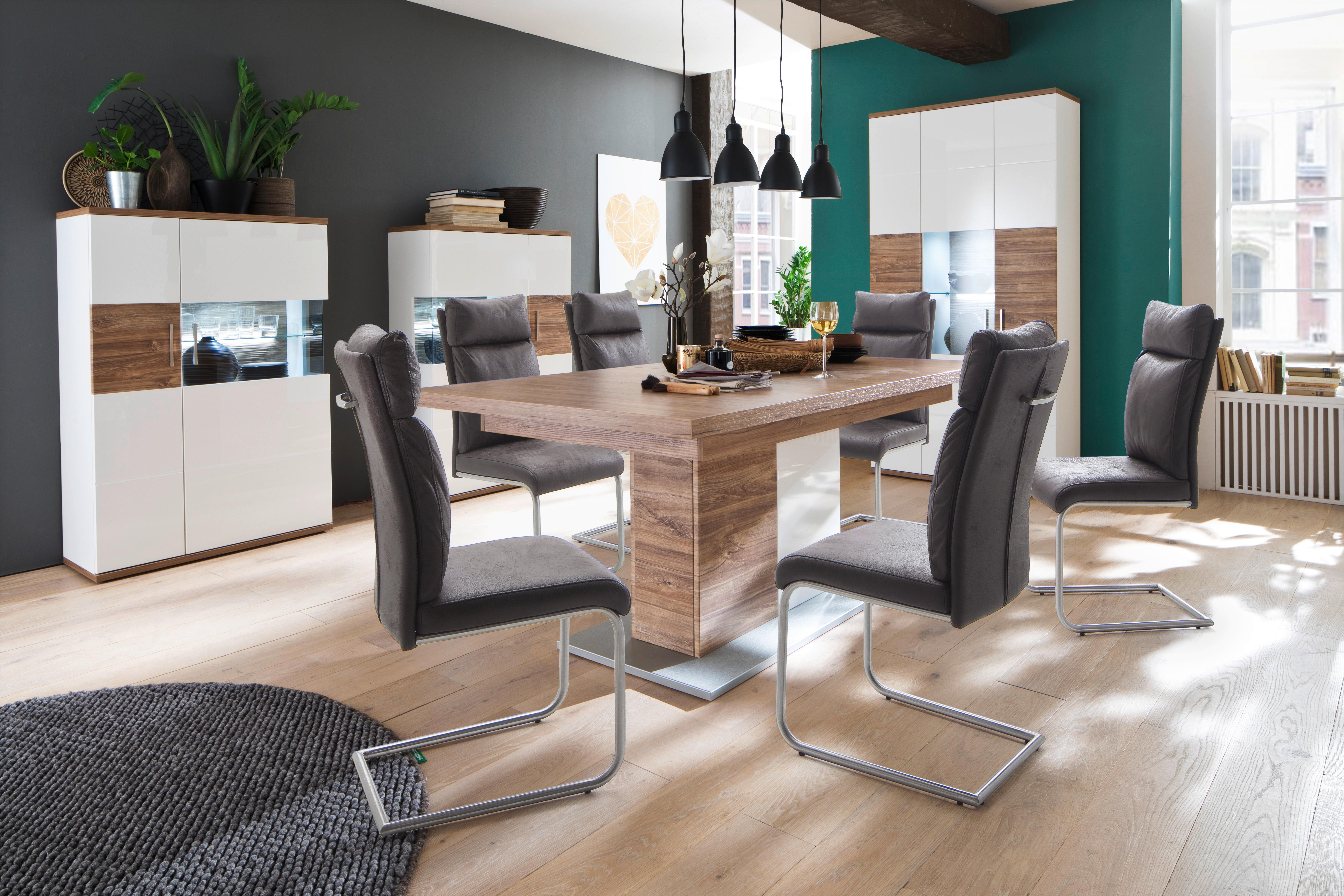 Esstisch Ausziehbar Luzern 180-230x100cm Weiß/eiche Dekor - Eichefarben/Weiß, Design, Holzwerkstoff (180-230/100/77cm) - Livetastic