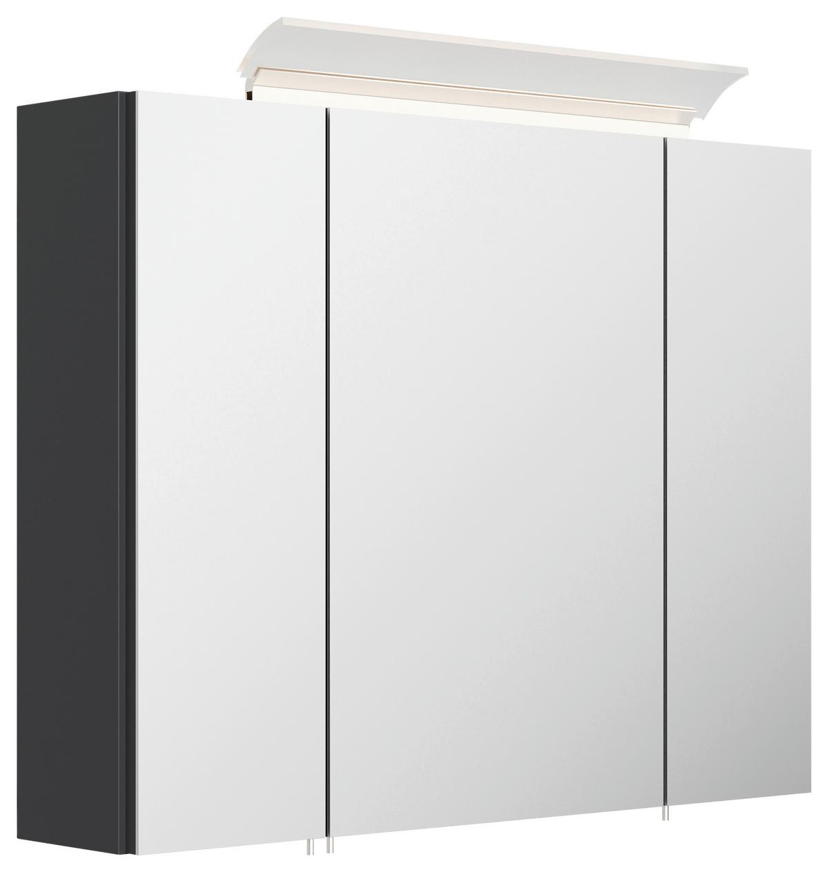 BADEZIMMER Limes, Graphitfarben B: 80 cm - Graphitfarben/Weiß, Basics, Keramik/Holzwerkstoff (80cm) - MID.YOU