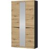 Garderobenschrank Turino Eiche Artisan/Anthrazitb:103cm - Anthrazit/Eiche Artisan, Trend, Glas/Holzwerkstoff (103/196,5/39,9cm)