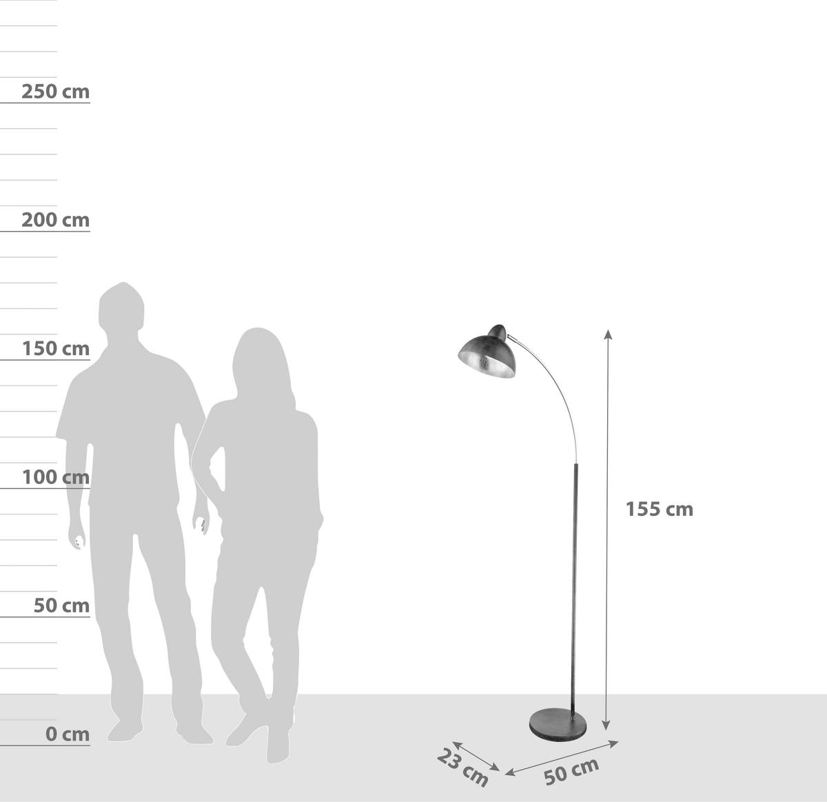 Stehlampe Gildo Goldfarben/rostfarben - Rostfarben/Goldfarben, Trend, Metall (50/23/155cm) - Globo