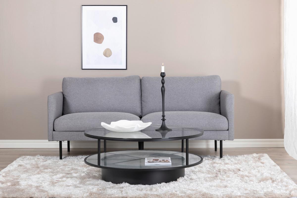 2-Sitzer-Sofa Zoom - Schwarz/Grau, Design, Textil/Metall (180/78/80cm) - Livetastic