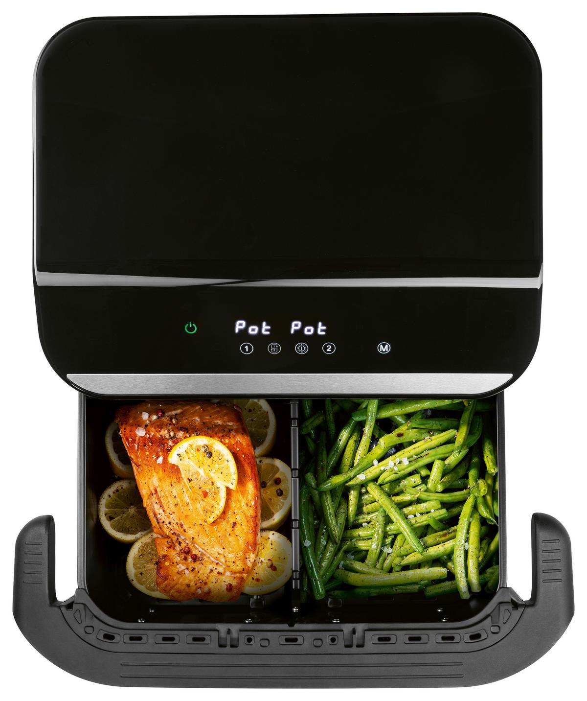 Heißluftfritteuse 2400W, 10 L 19171 - Silberfarben/Schwarz, Basics, Kunststoff/Metall (37/47/30cm)