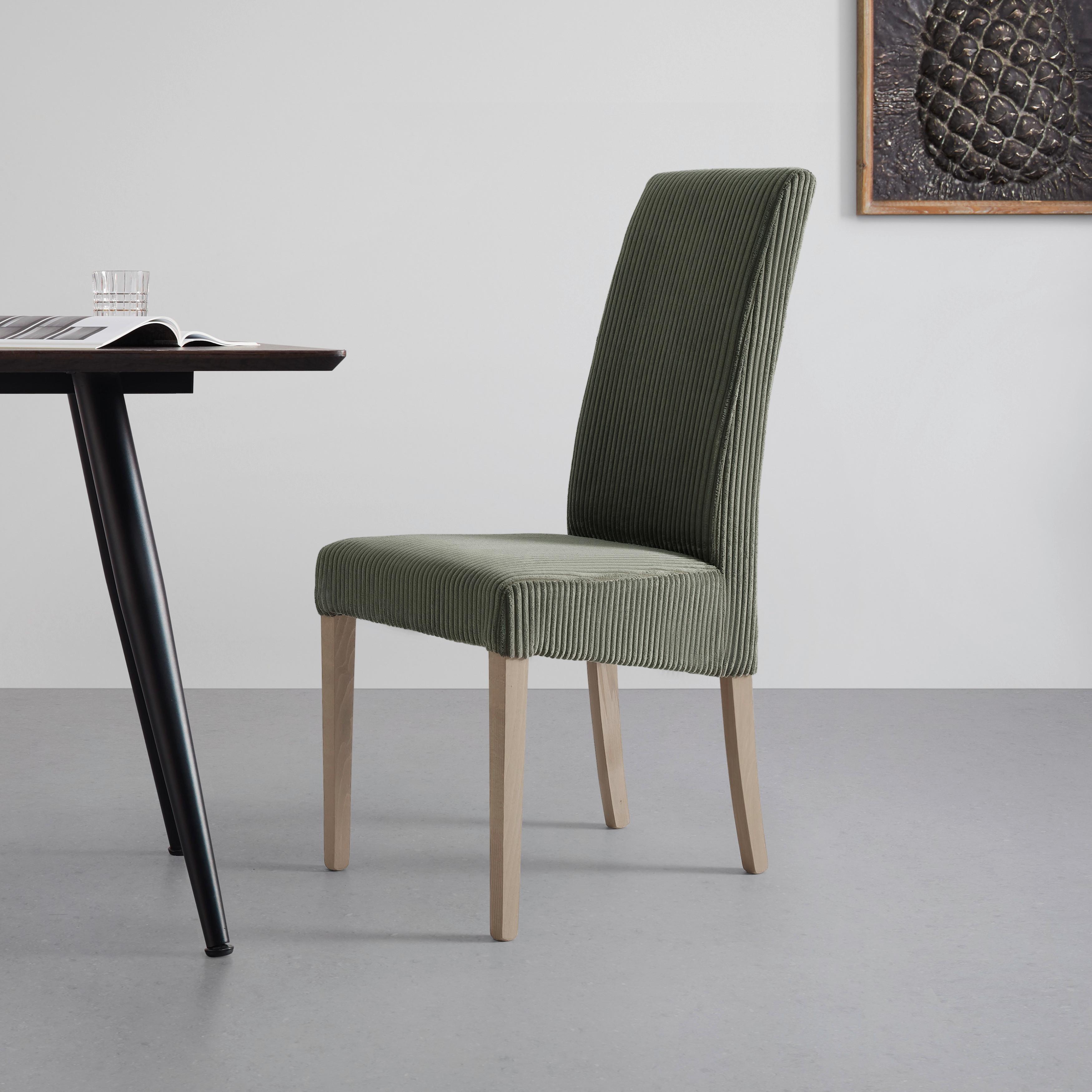ŽIDLE ROKO - barvy dubu/zelená, Moderní, dřevo/textil (46/101/62cm) - Mömax
