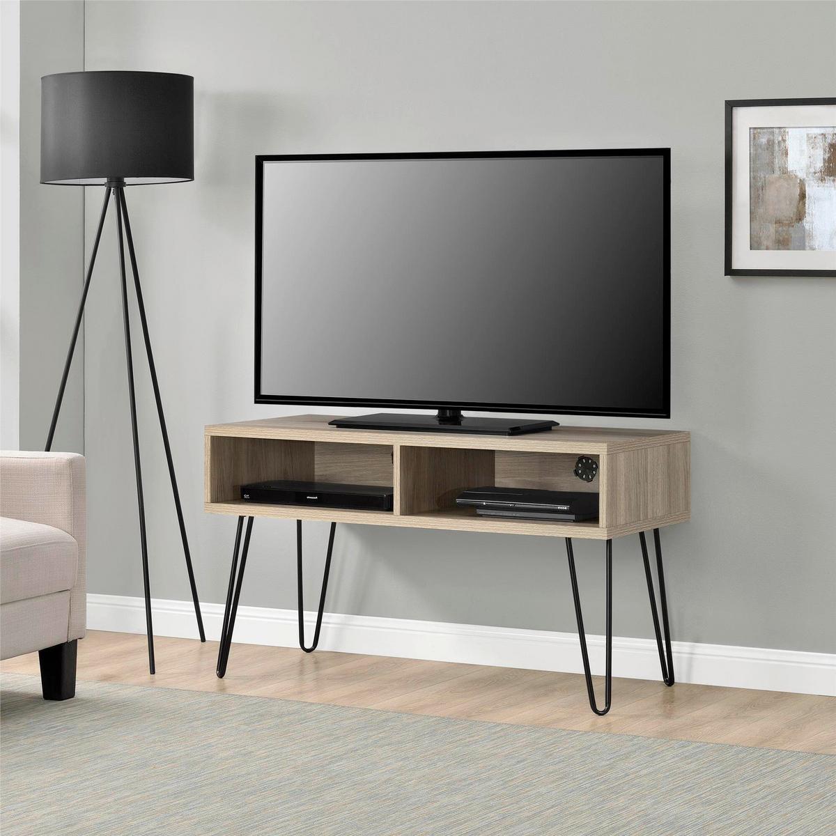 TV-Element Owen Eichefarben B: 107 cm - Eichefarben/Schwarz, Design, Holzwerkstoff/Metall (107/63/50cm) - MID.YOU