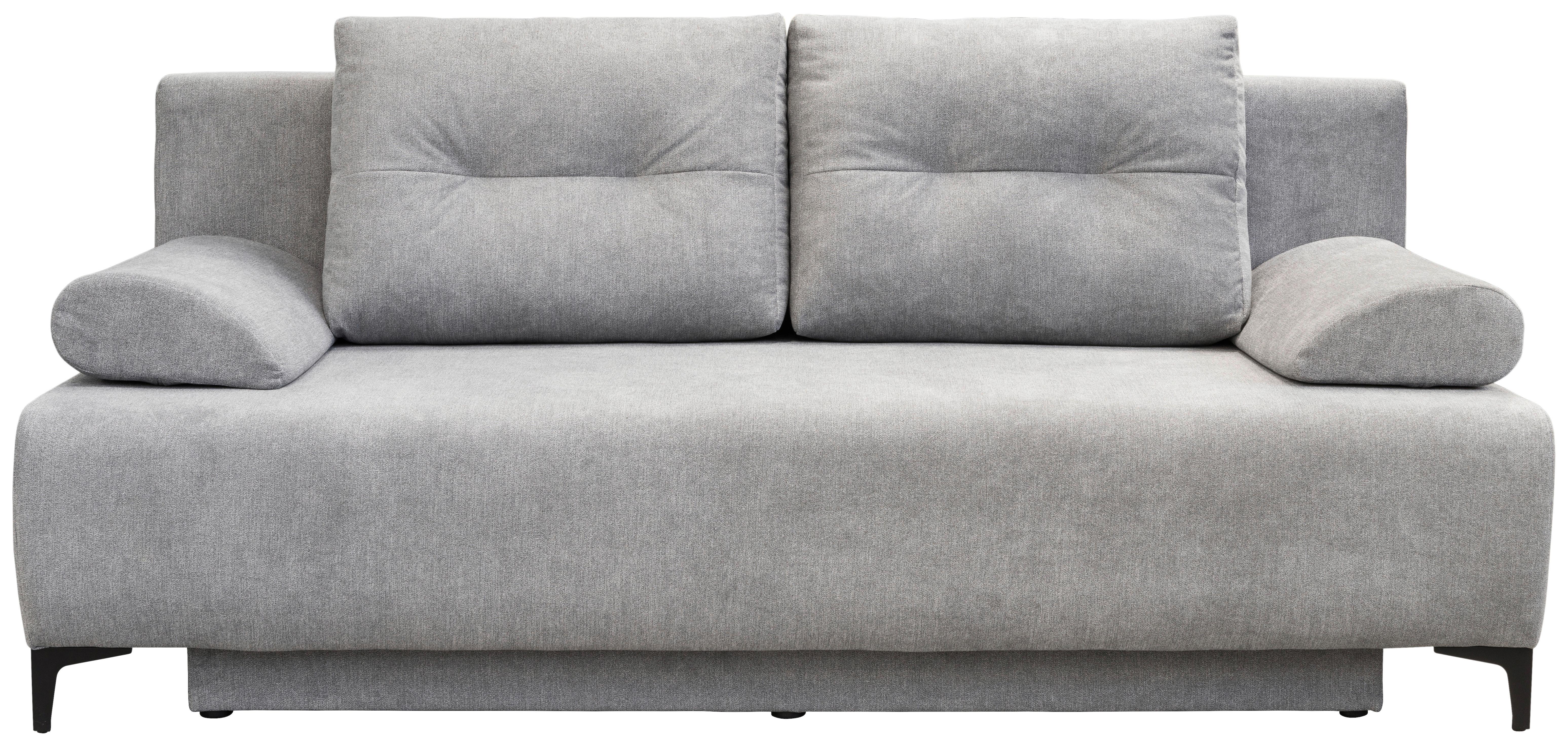 Boxspringová pohovka VIERA, svetlosivá - čierna/svetlosivá, Modern, kov/textil (201/100/105cm)