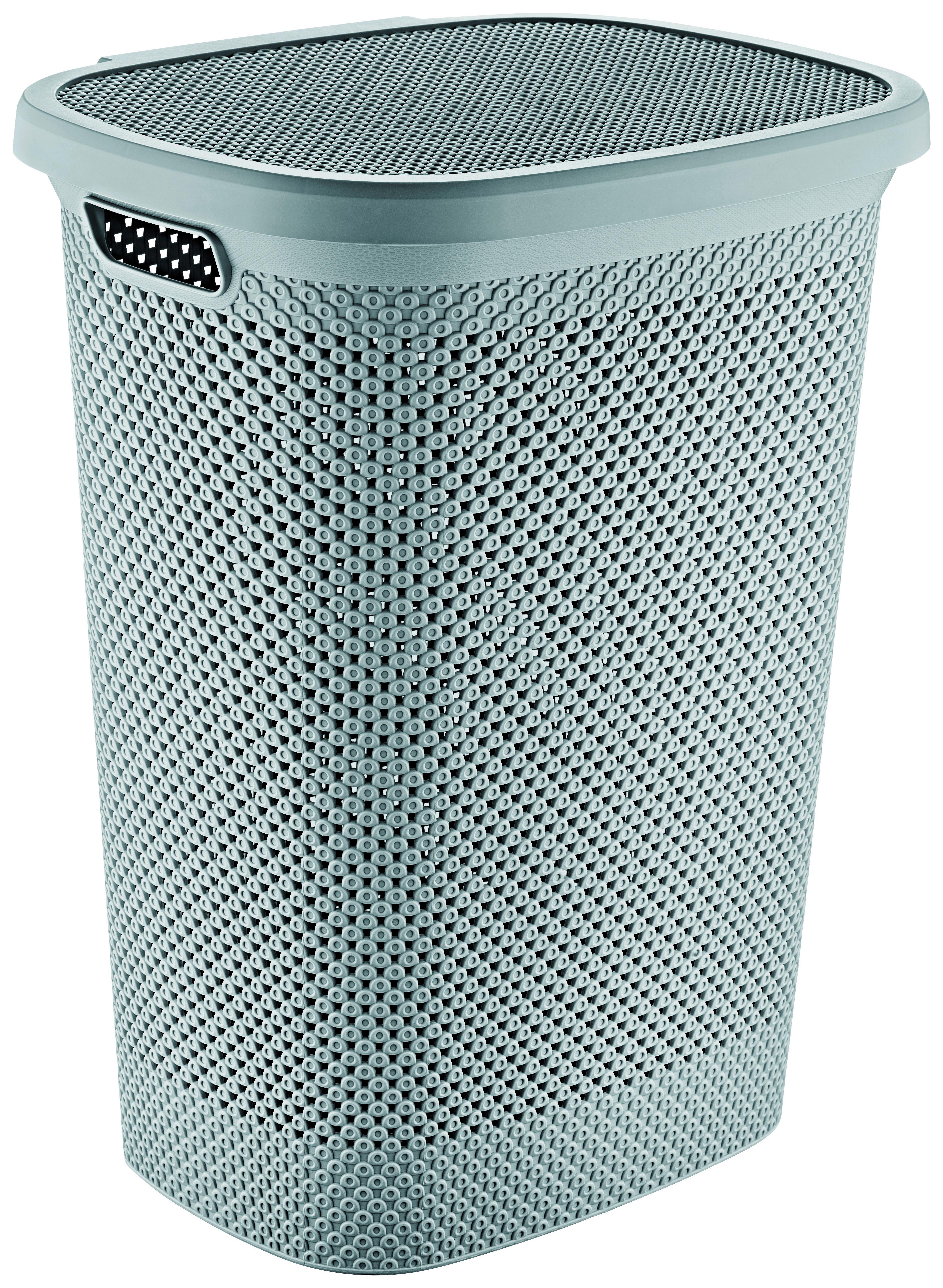 Wäschetonne Mit Deckel Diamond Mintgrün, 45,9x59x37,2 Cm - Grün, Basics, Kunststoff (45,9/59/37,2cm) - Luca Bessoni