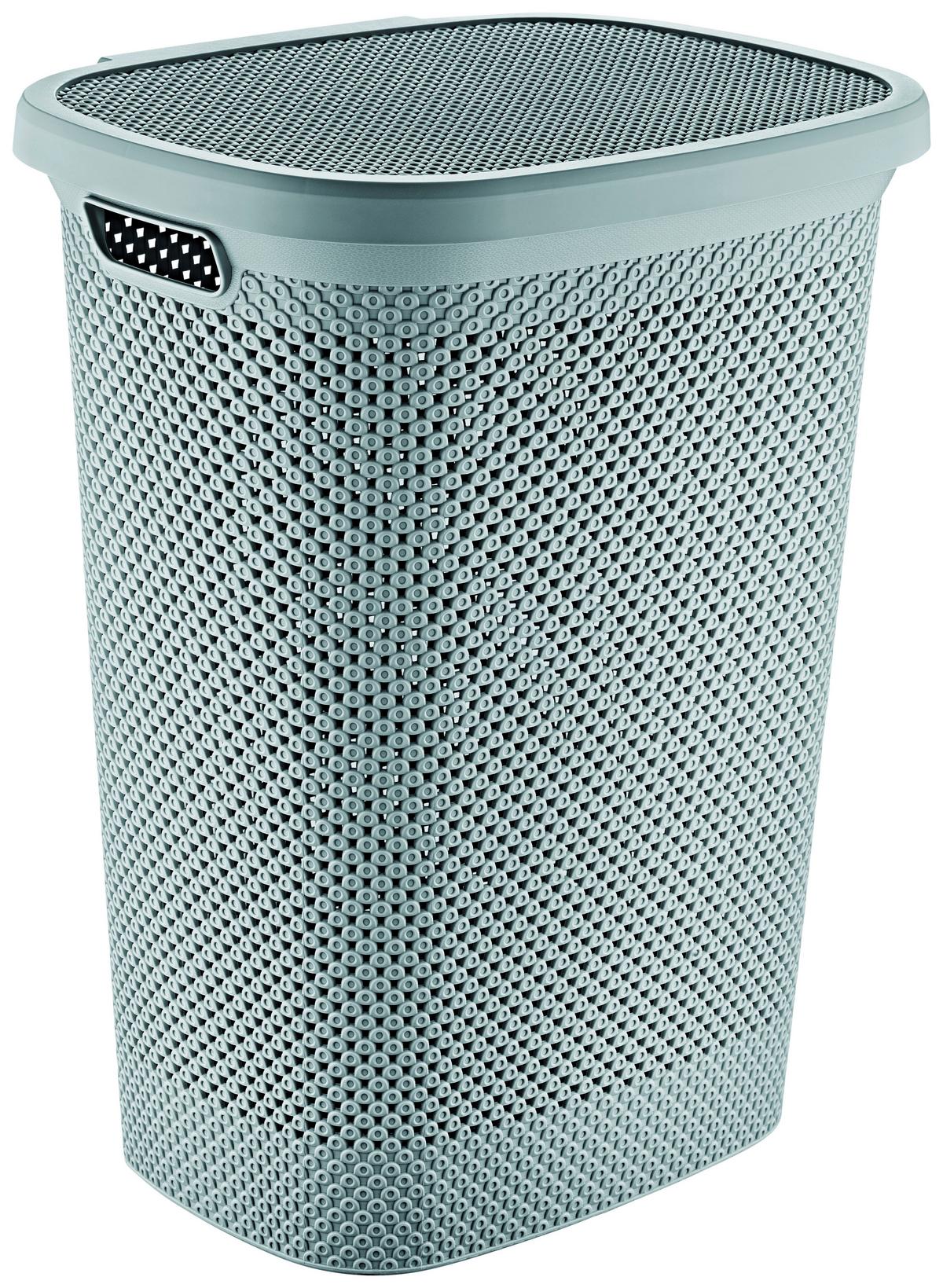 Wäschetonne Mit Deckel Diamond Mintgrün, 45,9x59x37,2 Cm - Grün, Basics, Kunststoff (45,9/59/37,2cm) - Luca Bessoni