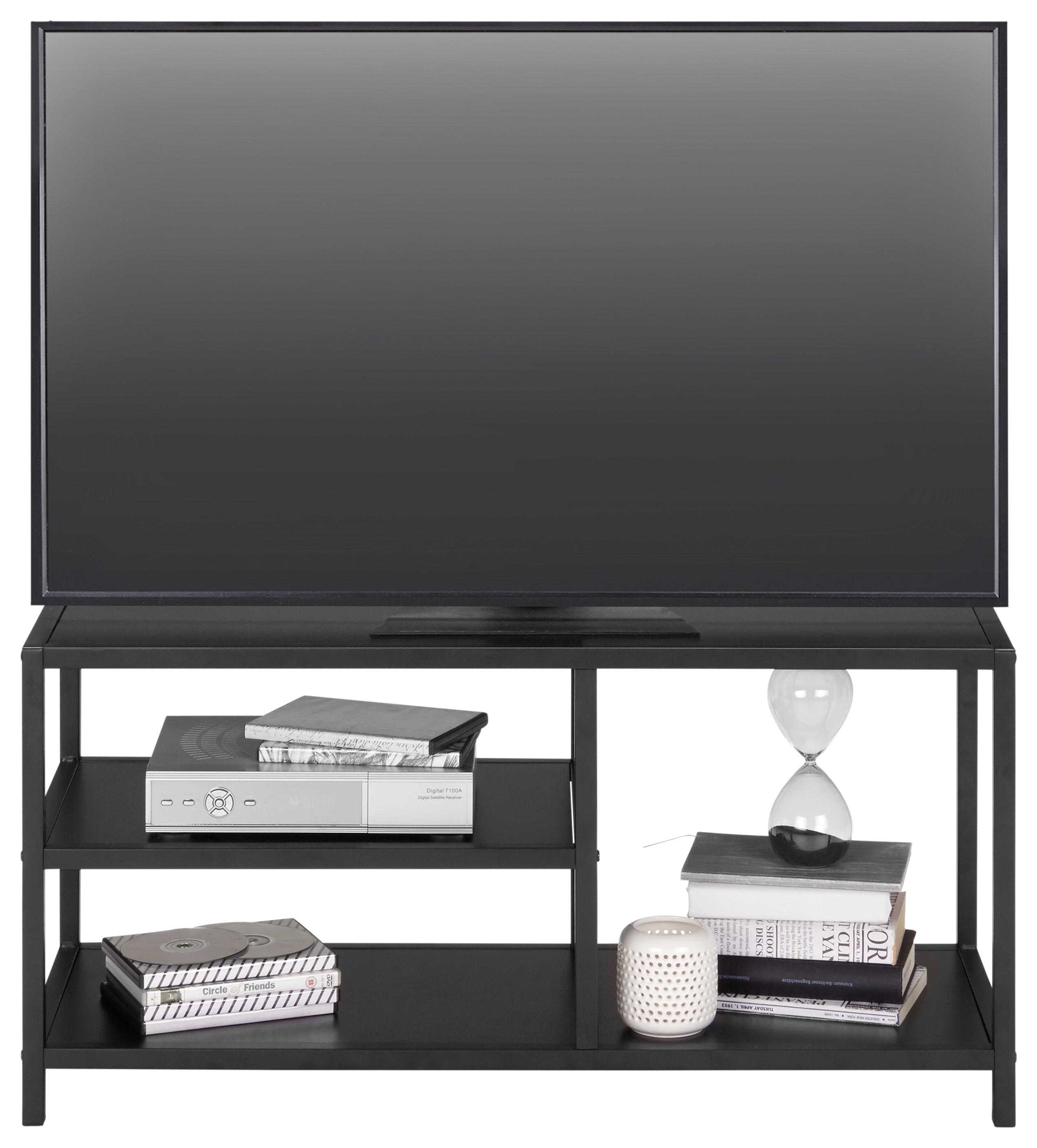 Tv Diel Dallas -Top- - čierna, Moderný, kov/kompozitné drevo (90/44/34cm) - Modern Living