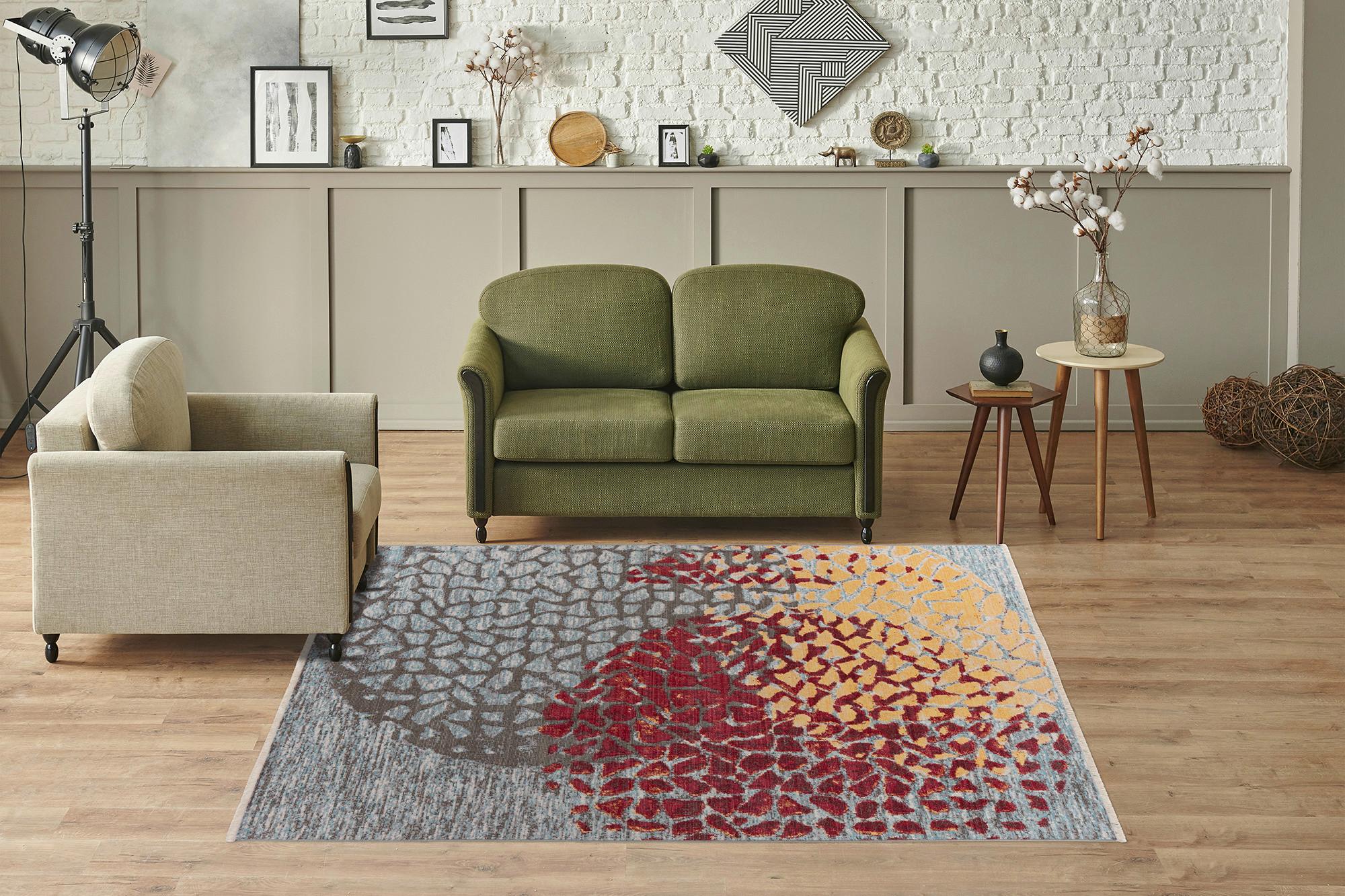 Teppich Multicolor Dilan 400 120x170 cm Synthetikfaser - Rot/Multicolor, KONVENTIONELL, Textil (120/170cm)