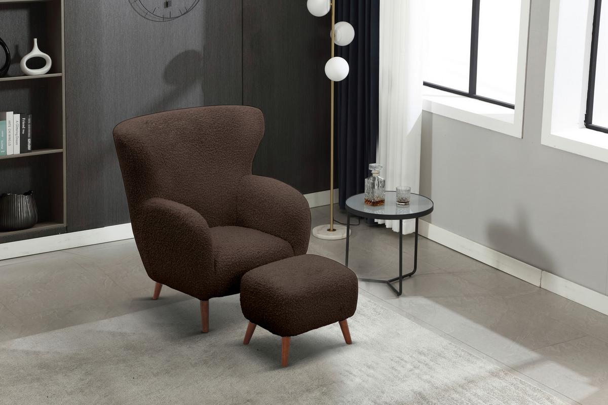 Sesselset Savoy Braun B: 90 Cm - Kastanienfarben/Braun, Design, Holz/Textil (90/98/88cm) - Livetastic