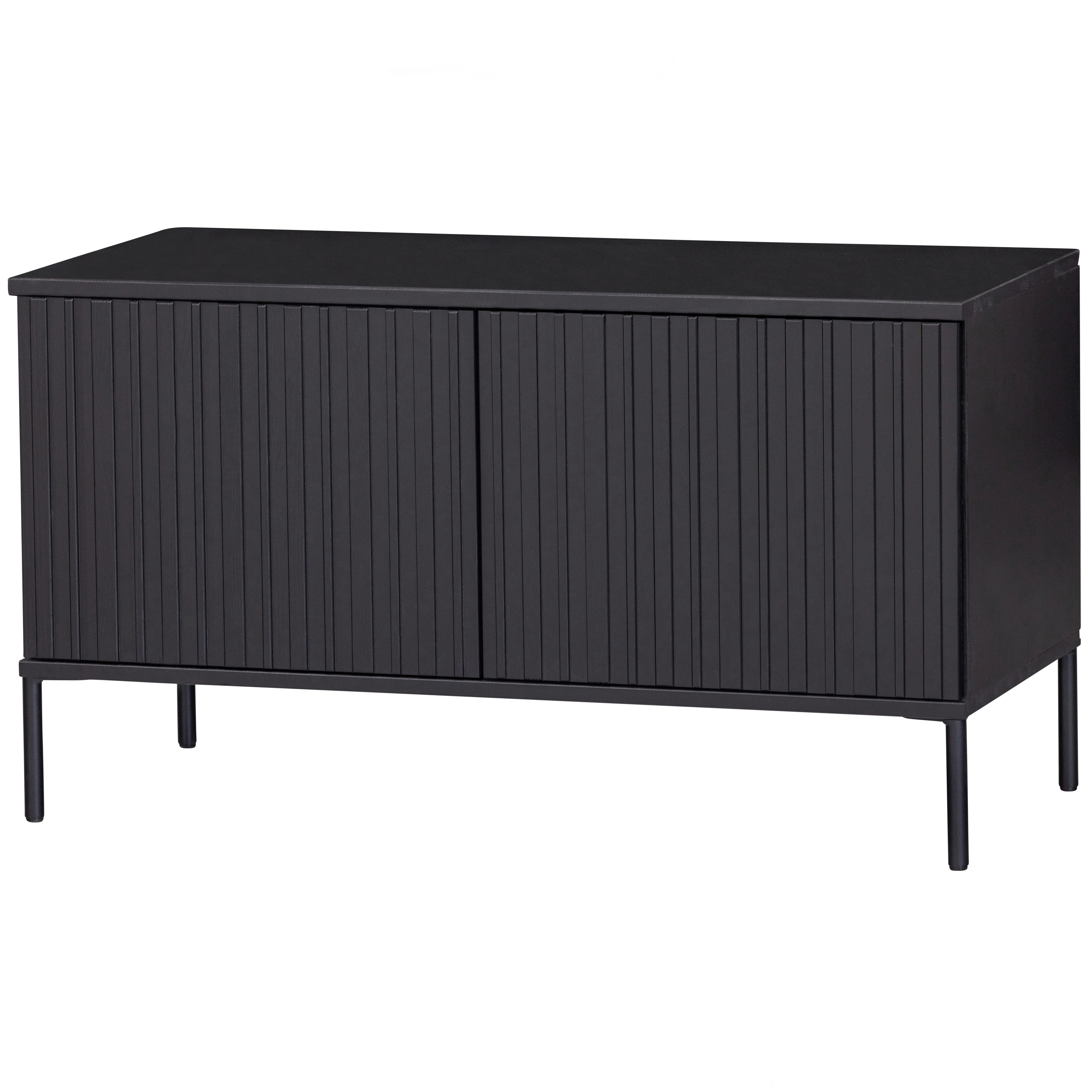 LOWBOARD Gravure Schwarz B: 100cm - Schwarz, Design, Holz (100/56/44cm) - Livetastic