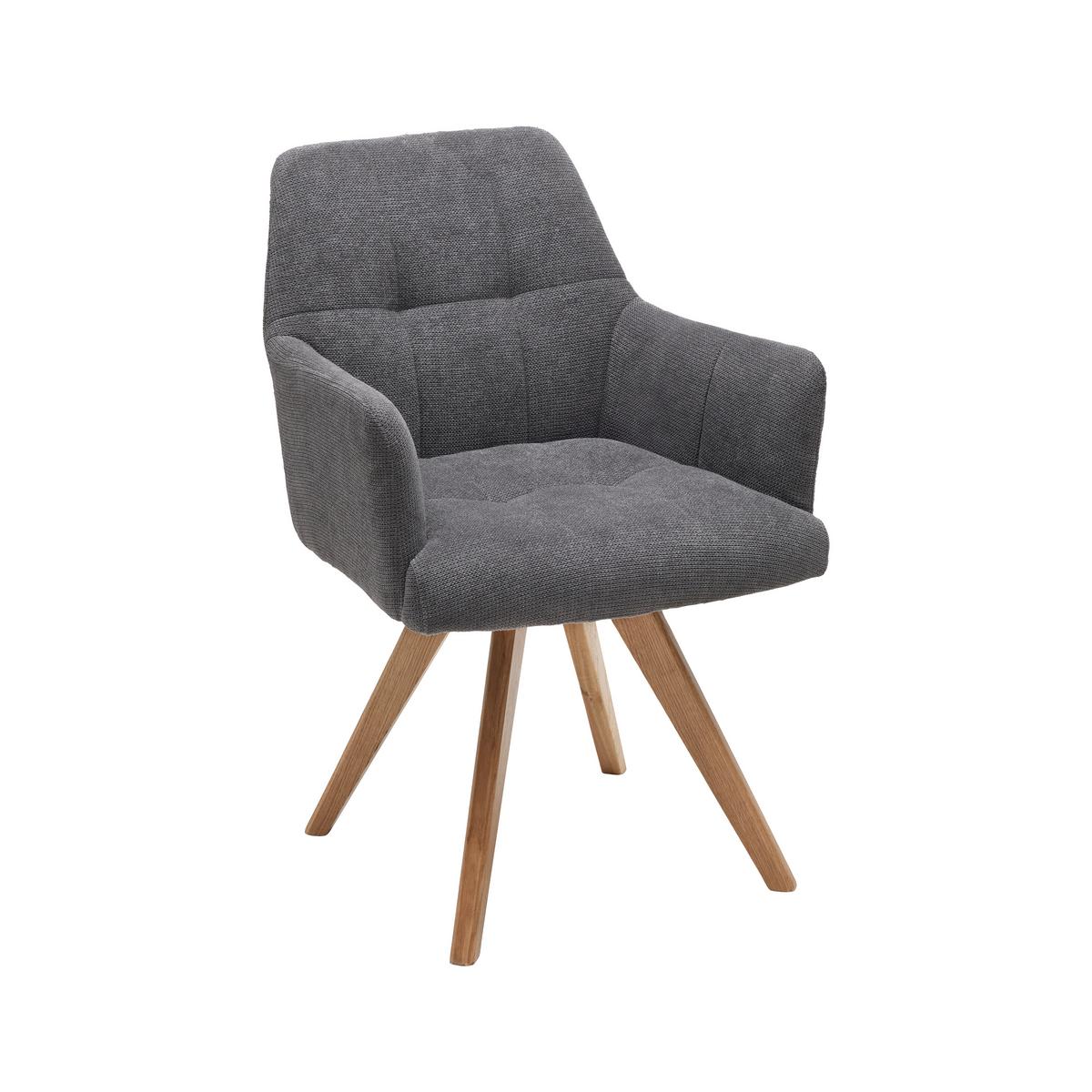 ŽIDLE S PODRUČKAMI DIONA - šedá, Moderní, dřevo/textil (57/89/66cm) - Mömax