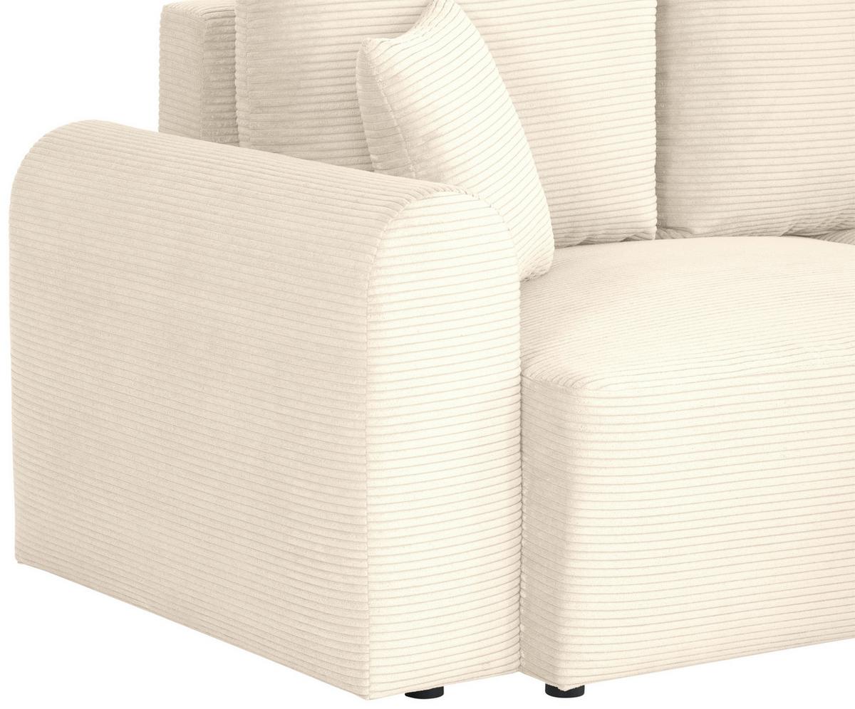 Ecksofa Joni Creme S: 250 cm - Creme/Schwarz, Design, Textil (250/151cm) - MID.YOU