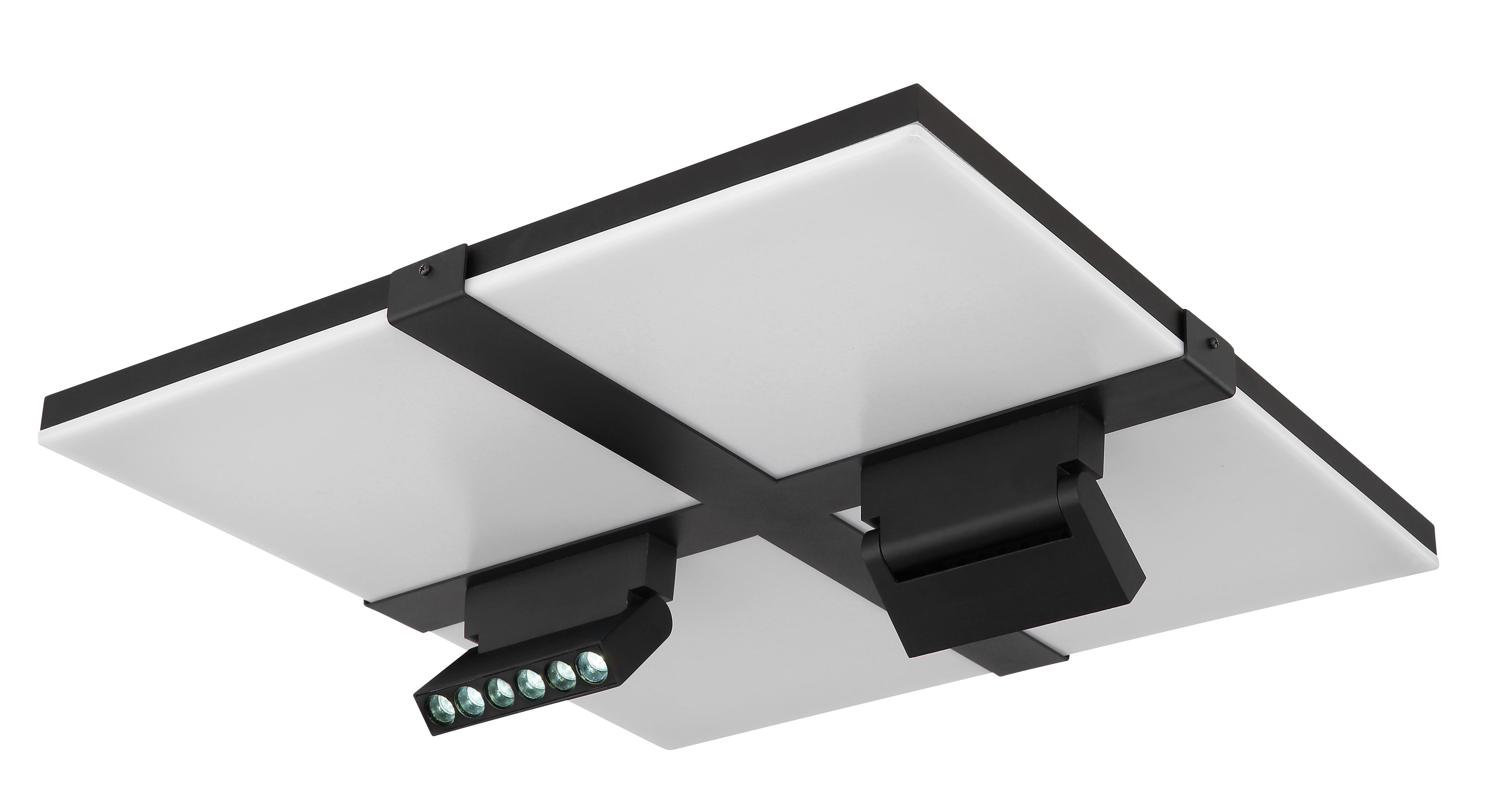 LED-Deckenleuchte 48118-30 - Opal/Schwarz, Design, Kunststoff/Metall (45/45/16,1cm) - Globo