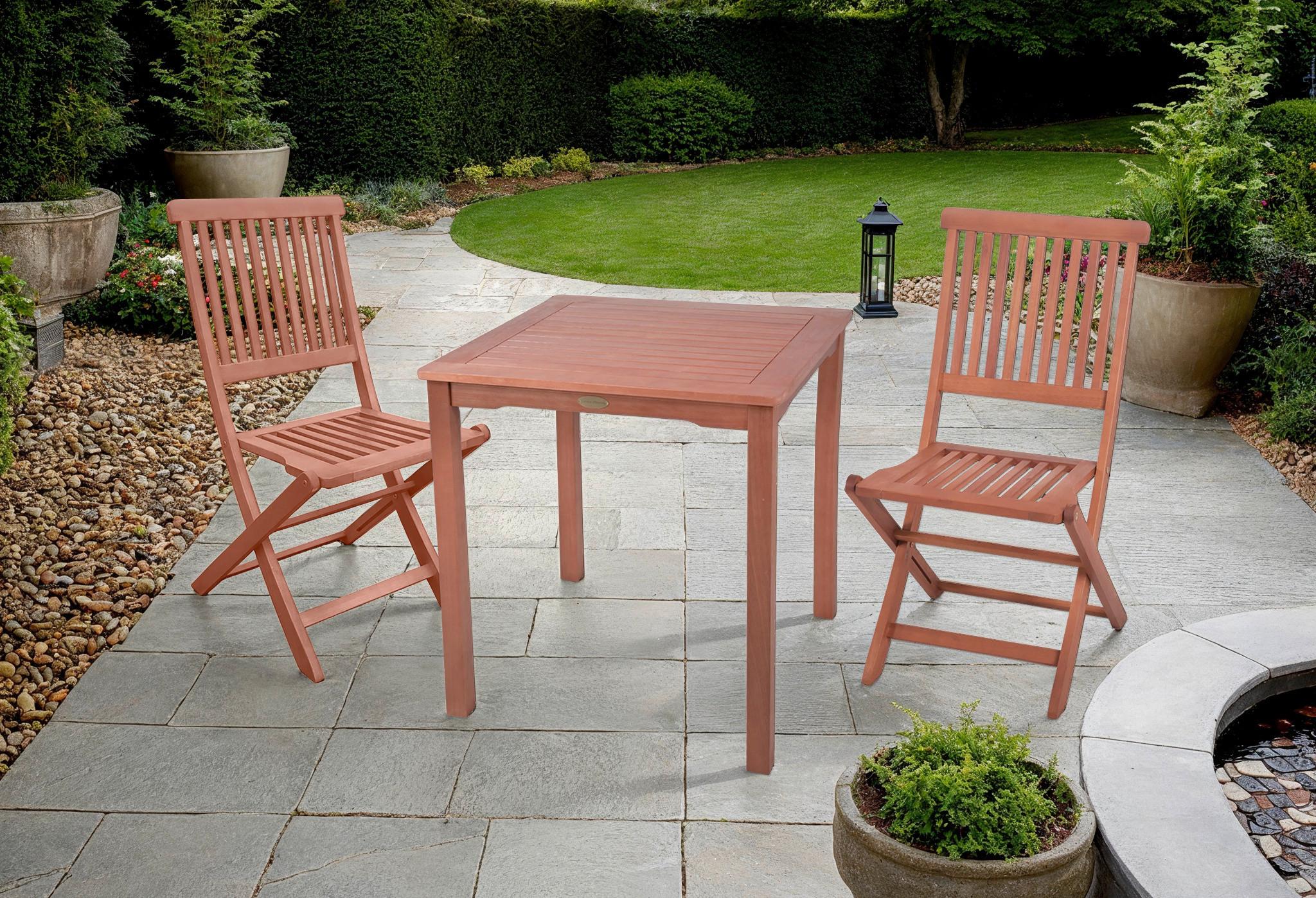 Gartenmöbel Set 5-teilig Angwin/pittsburgh Eukalyptus - Eukalyptusholzfarben, Basics, Holz - Gardenson