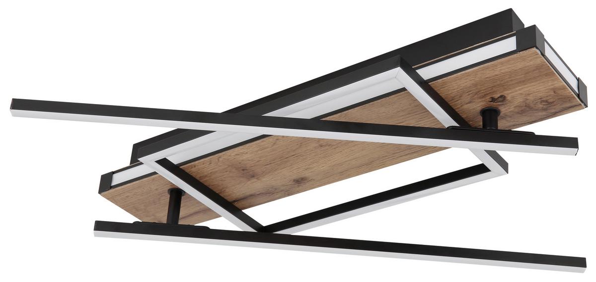 Led Mennyezeti Lámpa 67299d3 - sötétbarna/fekete, Design, műanyag/faalapú anyag (120/88/12cm) - Globo