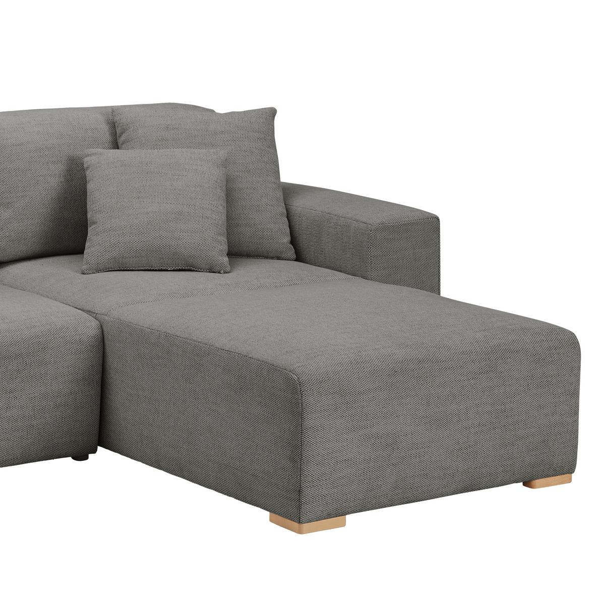Wohnlandschaft Vouge Grau U: 283x371x208 Cm - Buchefarben/Schwarz, KONVENTIONELL, Textil (283/371/208cm) - Livetastic