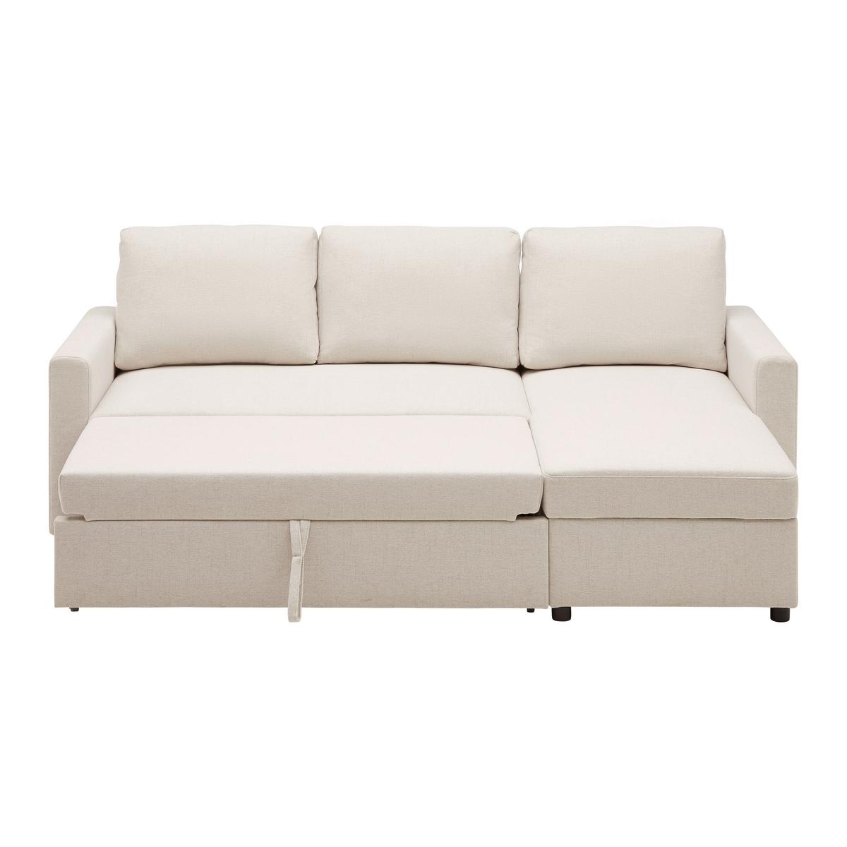 Rohová sedačka VICTORIA, oboustranná, béžová - černá/béžová, Moderní, kov/dřevo (215/82/145cm) - P & B