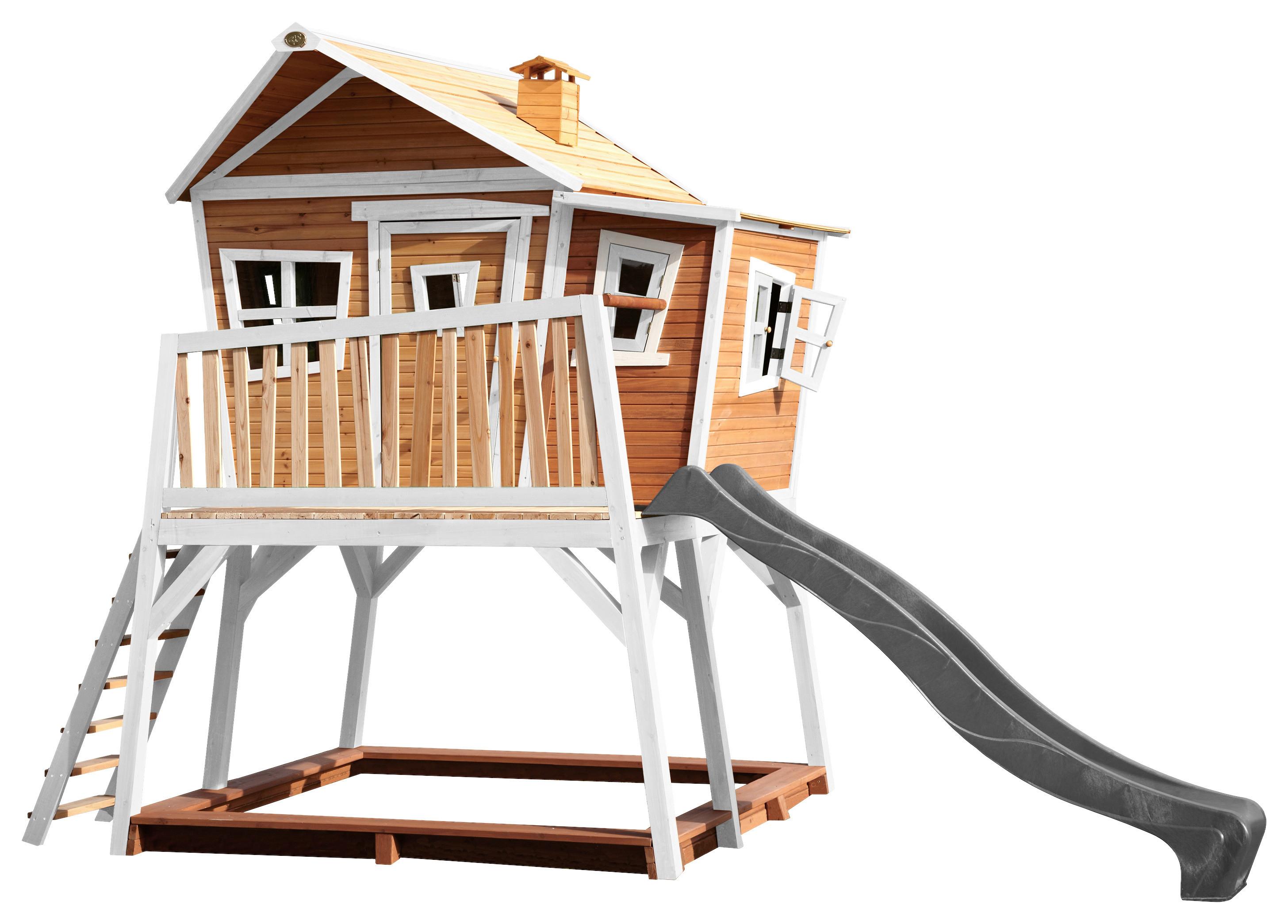 Spielturm A030.150.81 - Braun/Weiß, KONVENTIONELL, Holz (432/288/193cm) - Ambia Garden