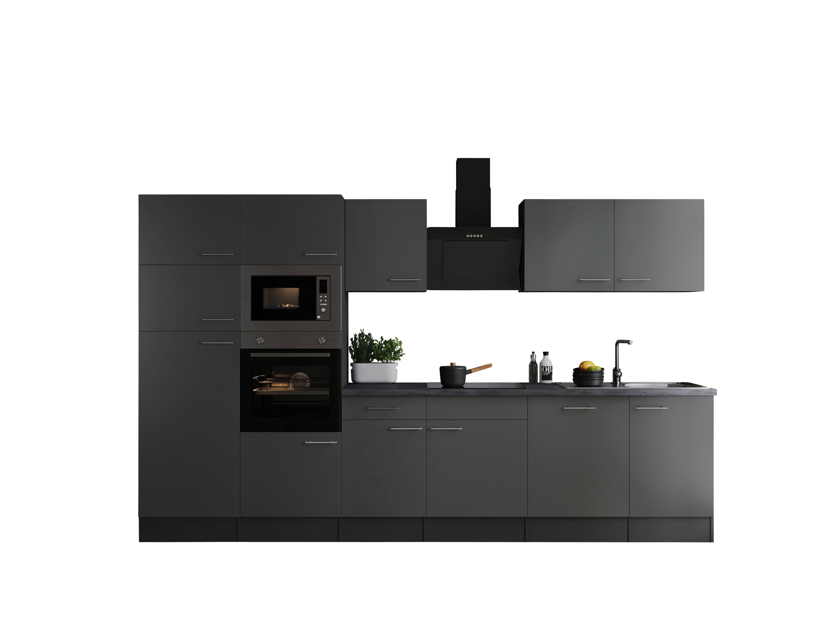 Küchenblock Oliver Grau B: 340 cm - Grau, Design, Holzwerkstoff (340cm) - Respekta