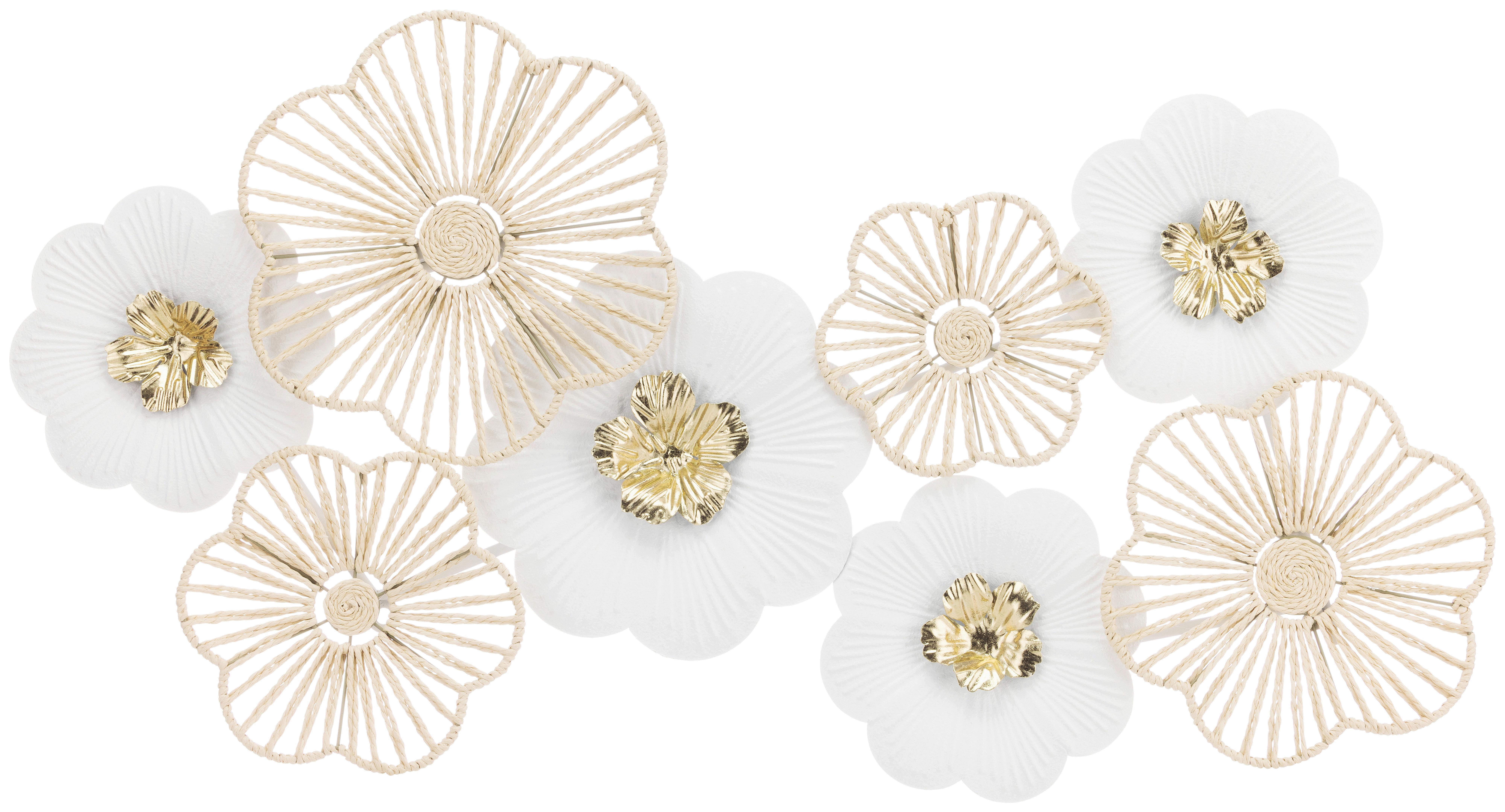 Wanddeko Lisa - Goldfarben/Naturfarben, KONVENTIONELL, Papier/Metall (95/5/47cm) - Luca Bessoni