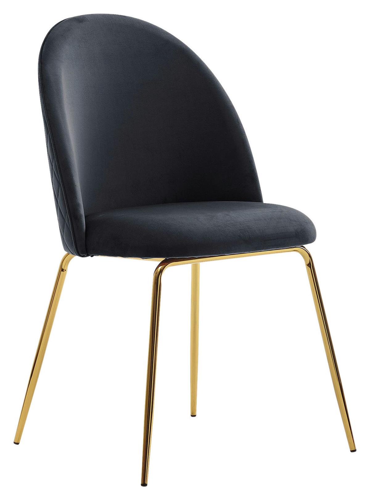 Stuhl Schwarz B: 53 Cm - Goldfarben/Schwarz, Design, Textil/Metall (53/86/50cm) - MID.YOU