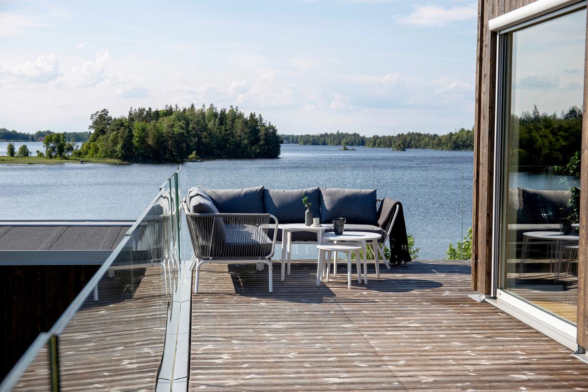 Loungegarnitur 4-tlg Roxo Metall/textil Mit Kissen - Weiß/Grau, KONVENTIONELL, Textil/Metall - Gardenson