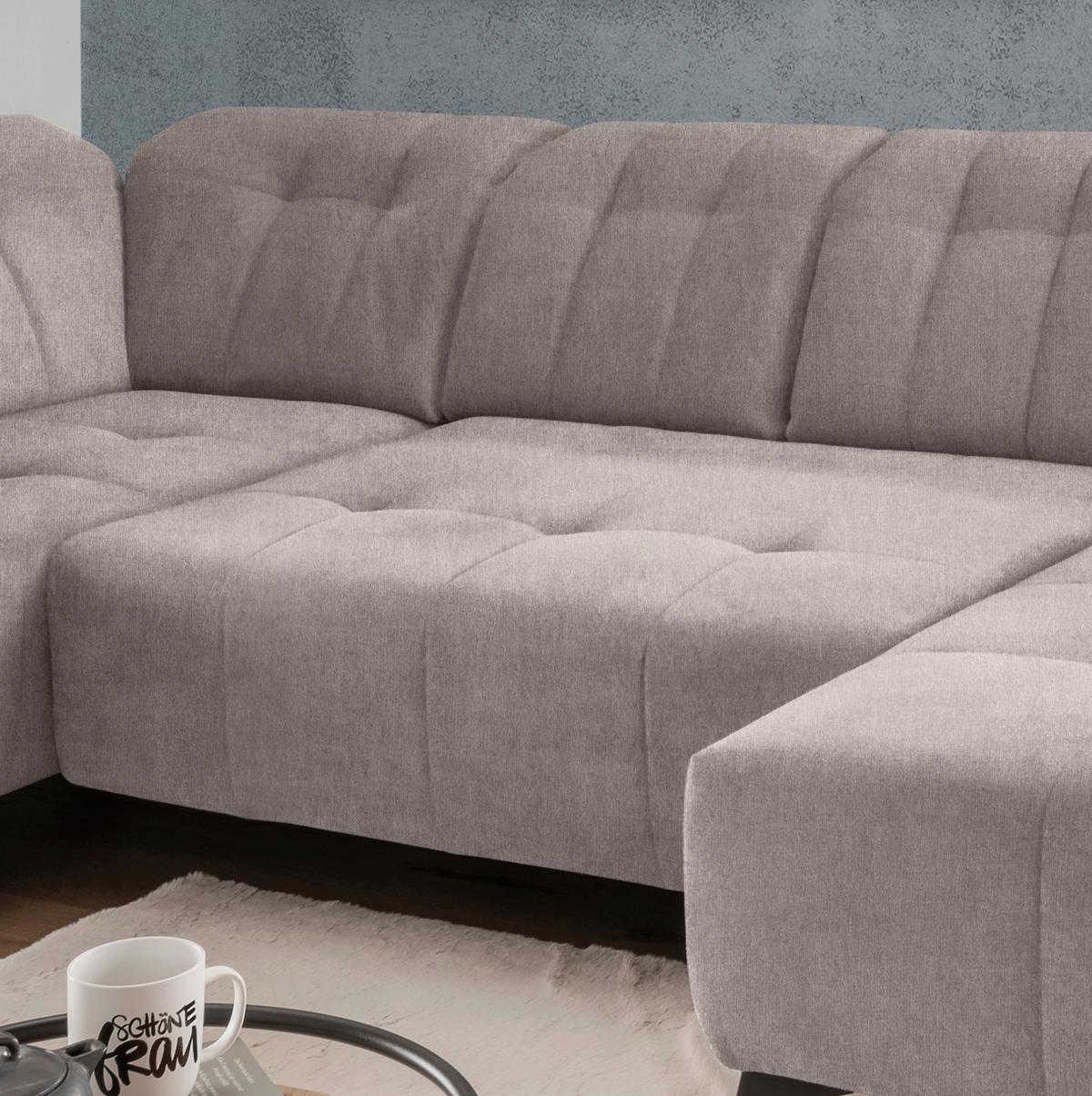 Ecksofa, Sitzvorzug Elektrisch Sano, Taupe, 200x337x180 cm - Taupe/Schwarz, MODERN, Textil (200/337/180cm) - Livetastic